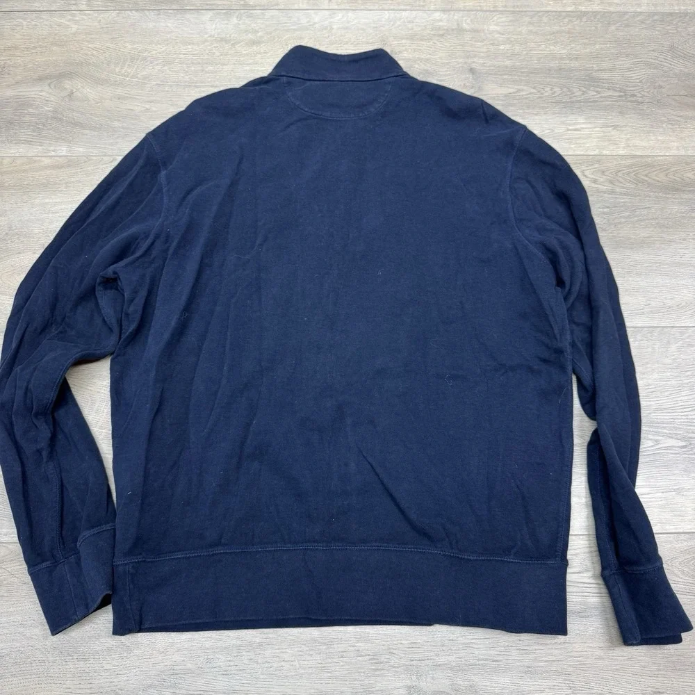 Polo Ralph Lauren Navy Blue 1/4 Zip‎ Pullover Men's Sz L FAIR Prep Matcha Casual